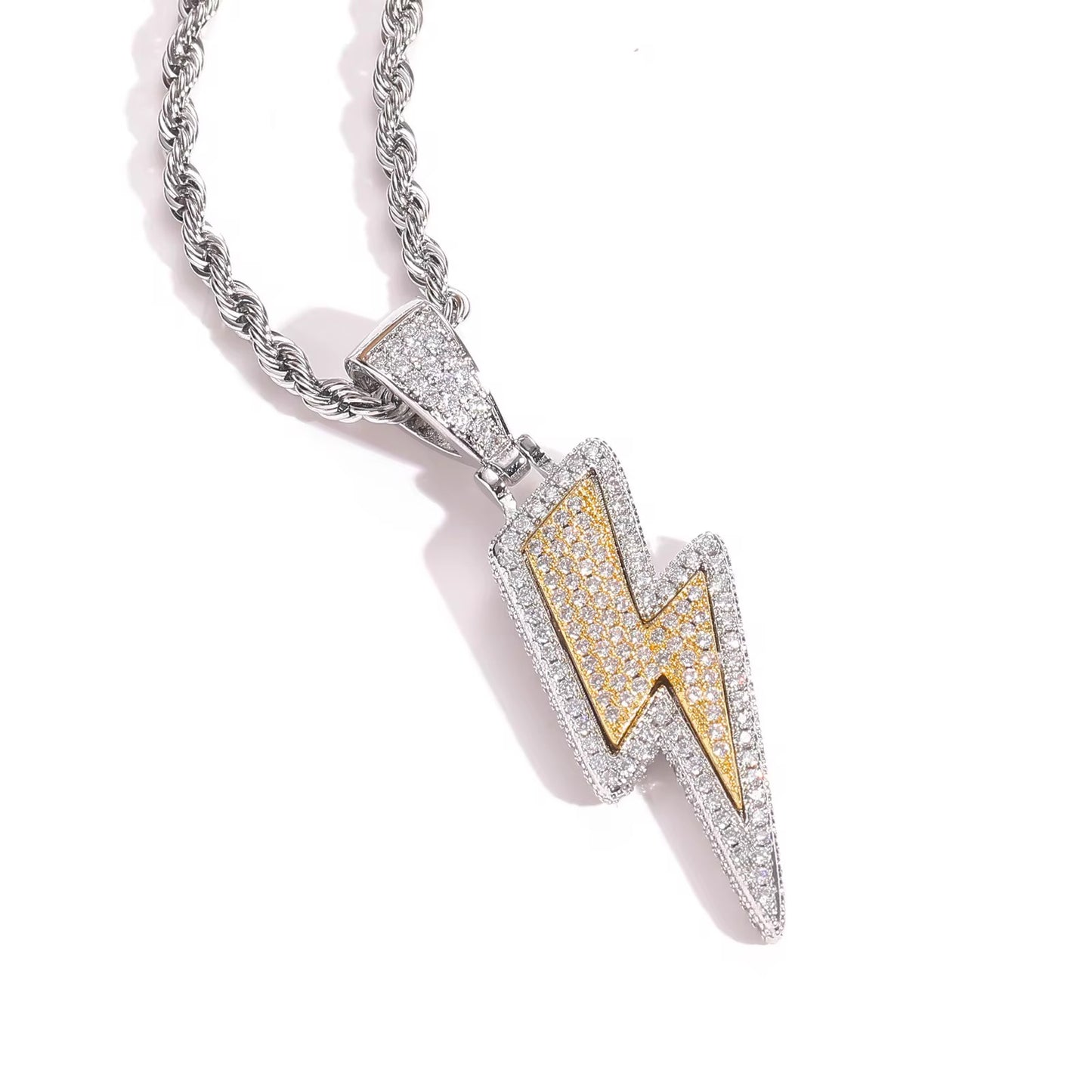 ICED FLASH PENDANT - 925 SILVER