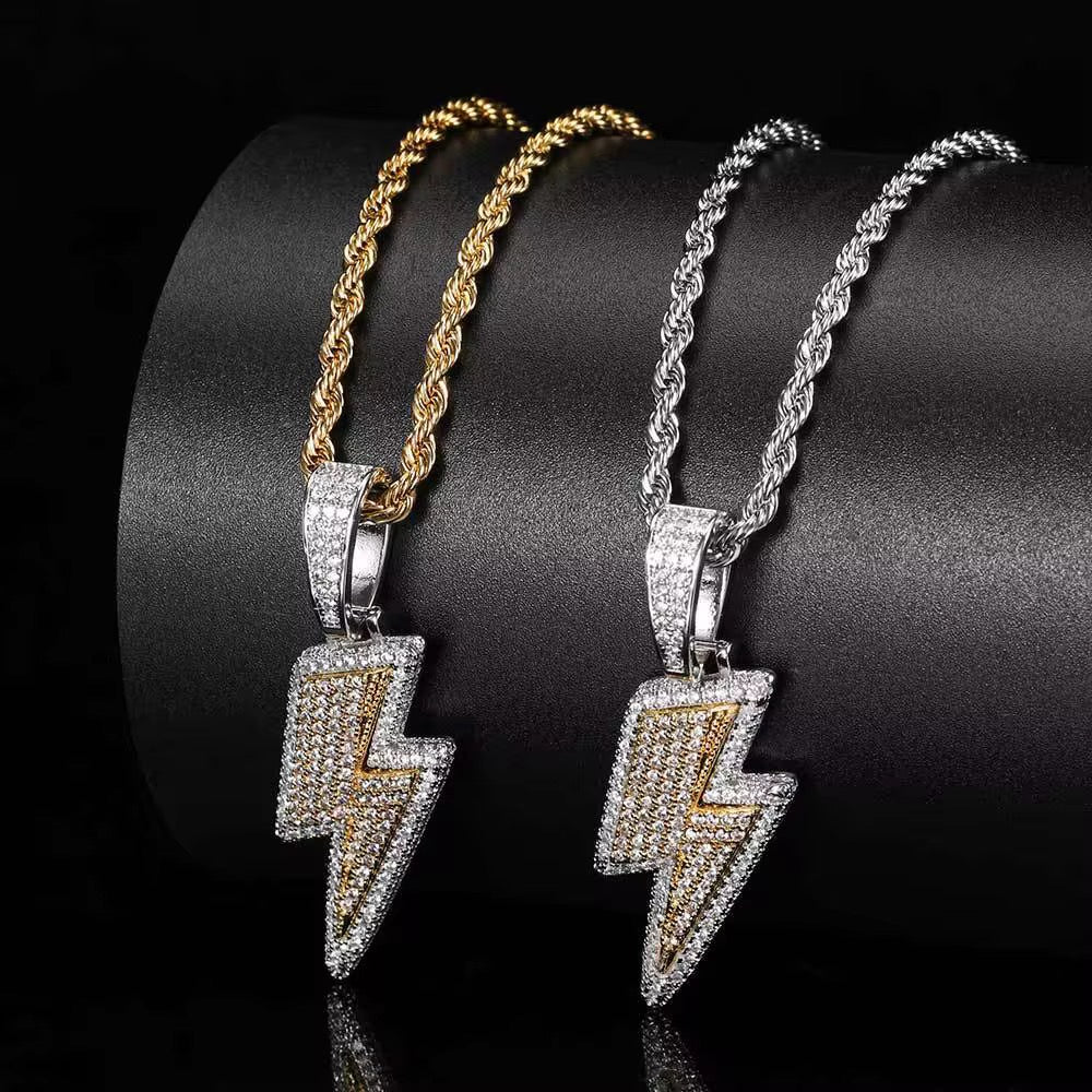 ICED FLASH PENDANT - 925 SILVER