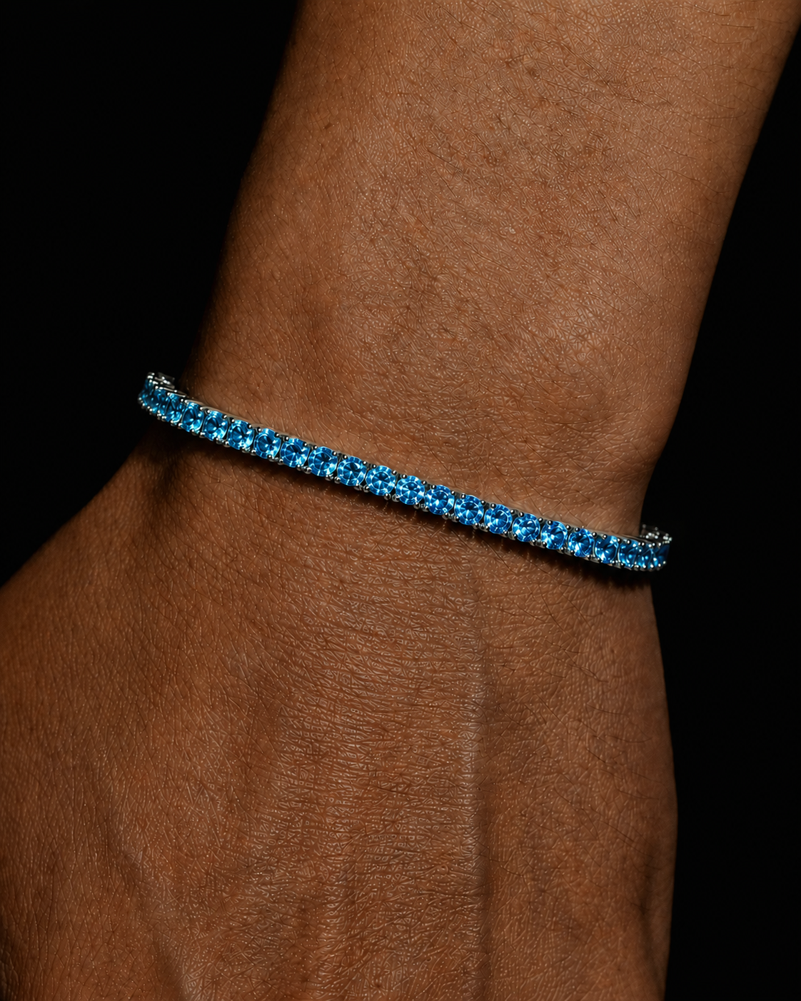 ICED BLUE TOPAZ TENNIS BRACELET