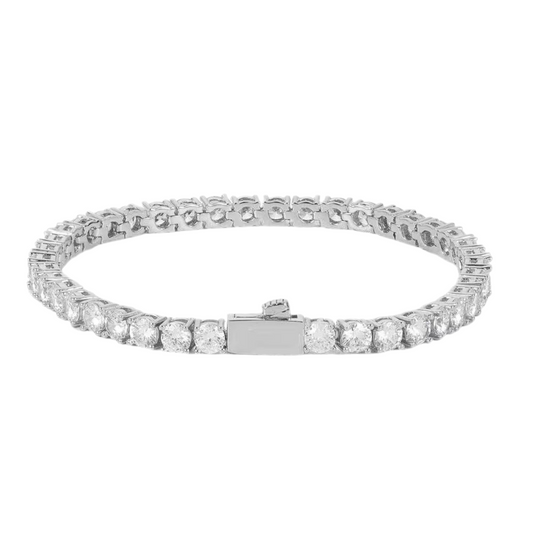 ICED TENNIS BRACELET- WHITE GOLD