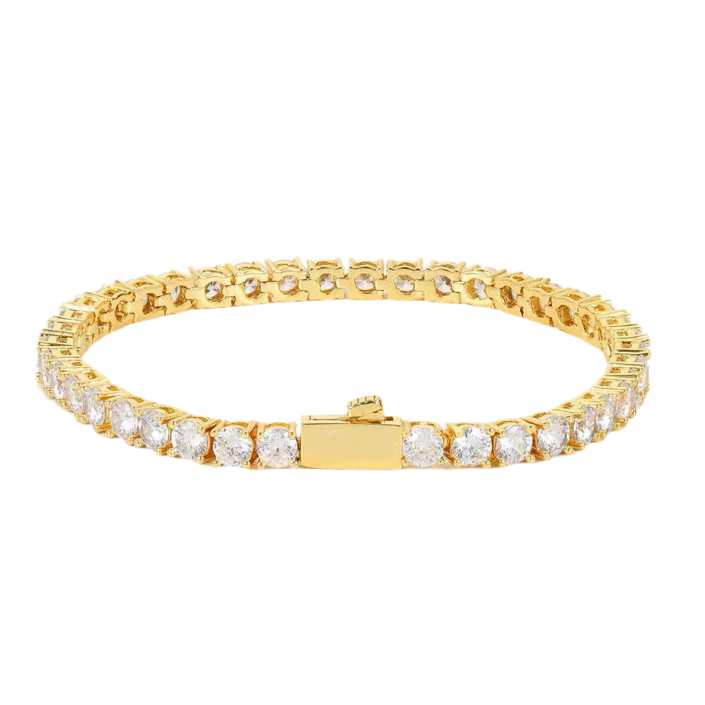 ICED TENNIS BRACELET - GOLD