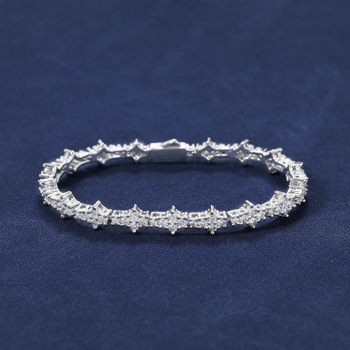 3MM HONEYCOMB BRACELET - WHITE GOLD