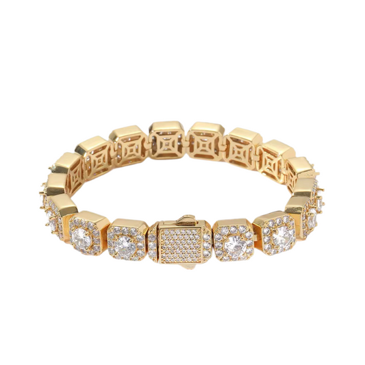 10MM CLUSTERED TENNIS BRACELET - GOLD