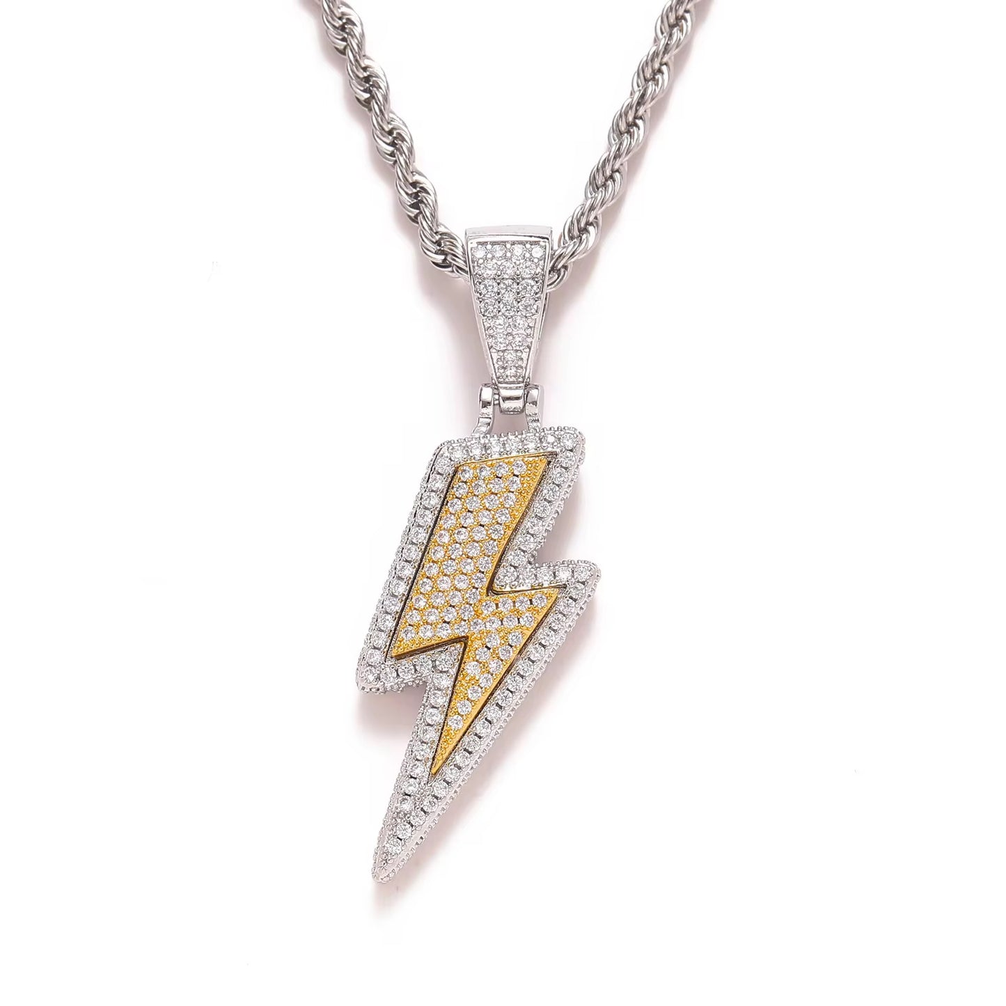 ICED FLASH PENDANT - 925 SILVER