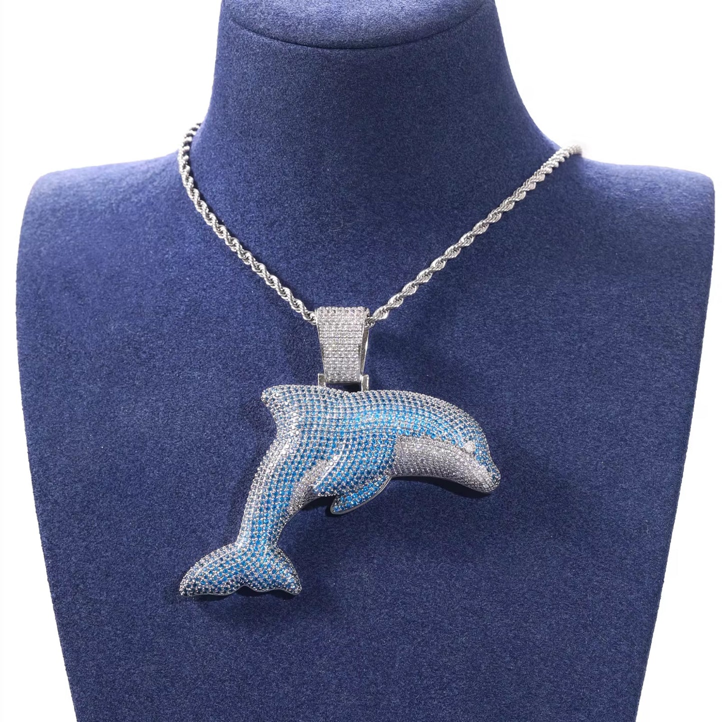 ICED DOLPHIN PENDANT