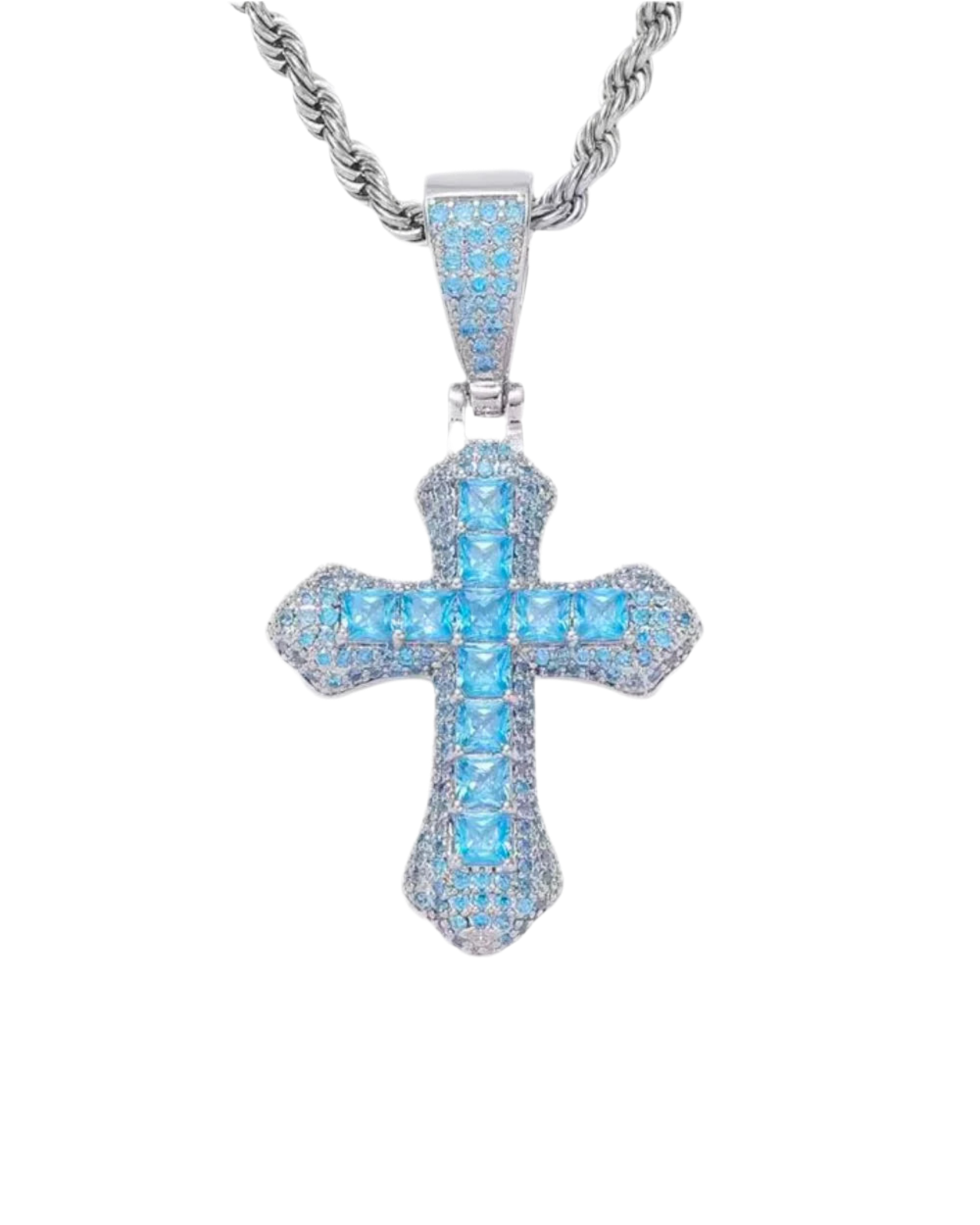 ICE CROSS BLUE PENDANT