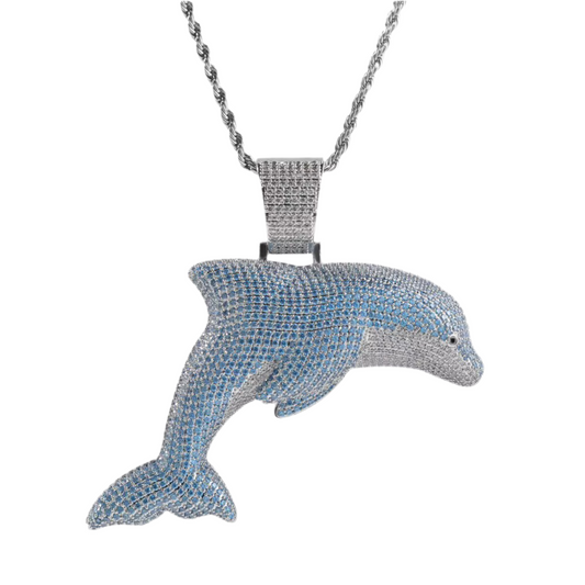 ICED DOLPHIN PENDANT