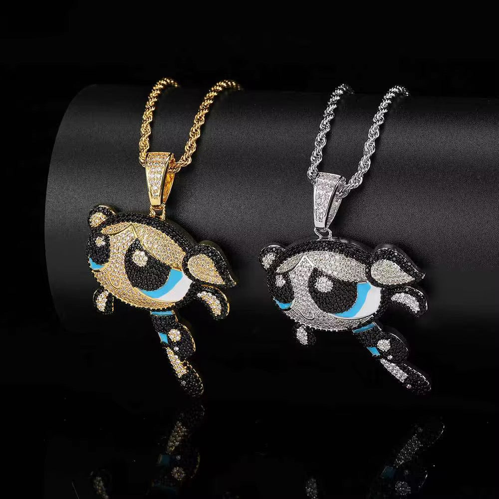 ICED CARTOON BUBBLES PENDANT