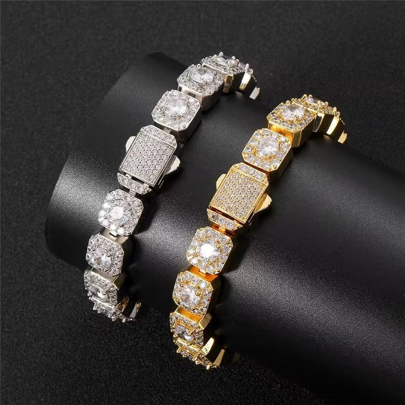 10MM CLUSTERED TENNIS BRACELET - GOLD