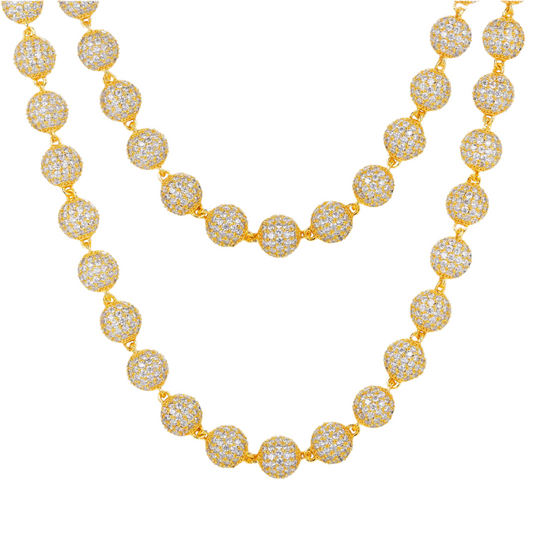 8MM ICED BEADS CHAIN - GOLD