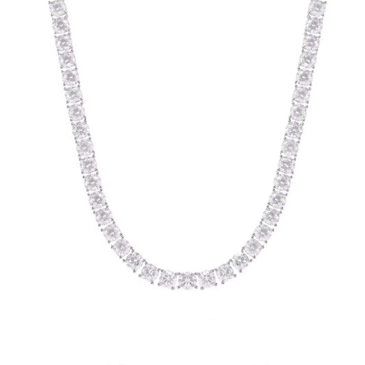 ICED TENNIS CHAIN - WHITE GOLD