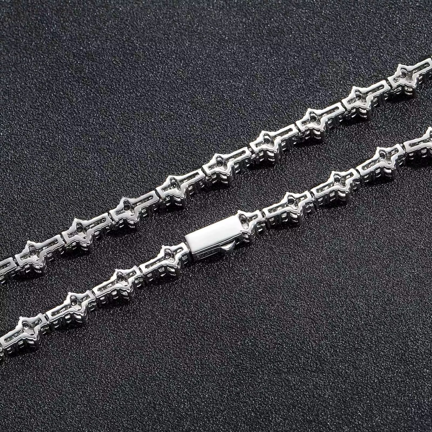 3MM HONEYCOMB CHAIN - WHITE GOLD