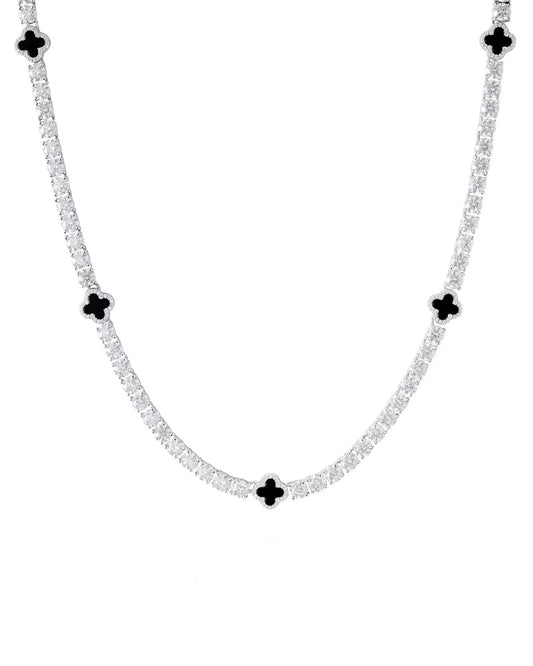 4MM MOISSANITE BLACK CLOVER CHAIN - 925 SILVER - VVS 1