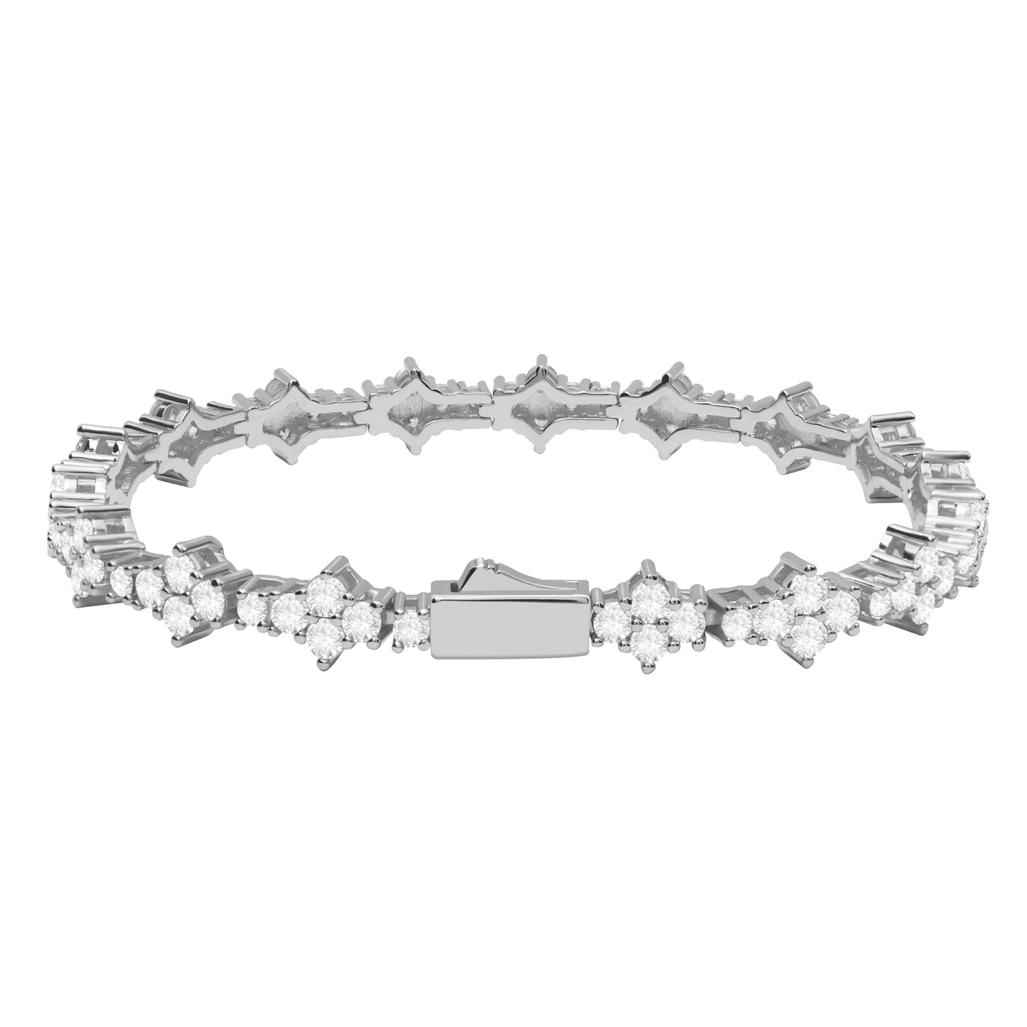 3MM HONEYCOMB BRACELET - WHITE GOLD