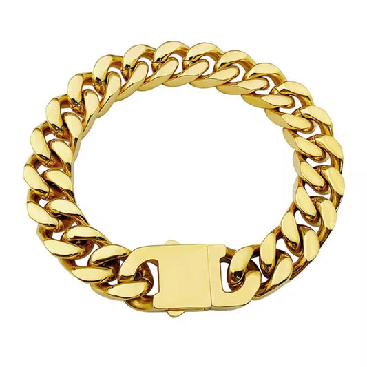 10MM CLEAN CUBANA BRACELET - GOLD