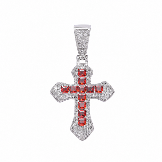 ICED RED CROSS PENDANT