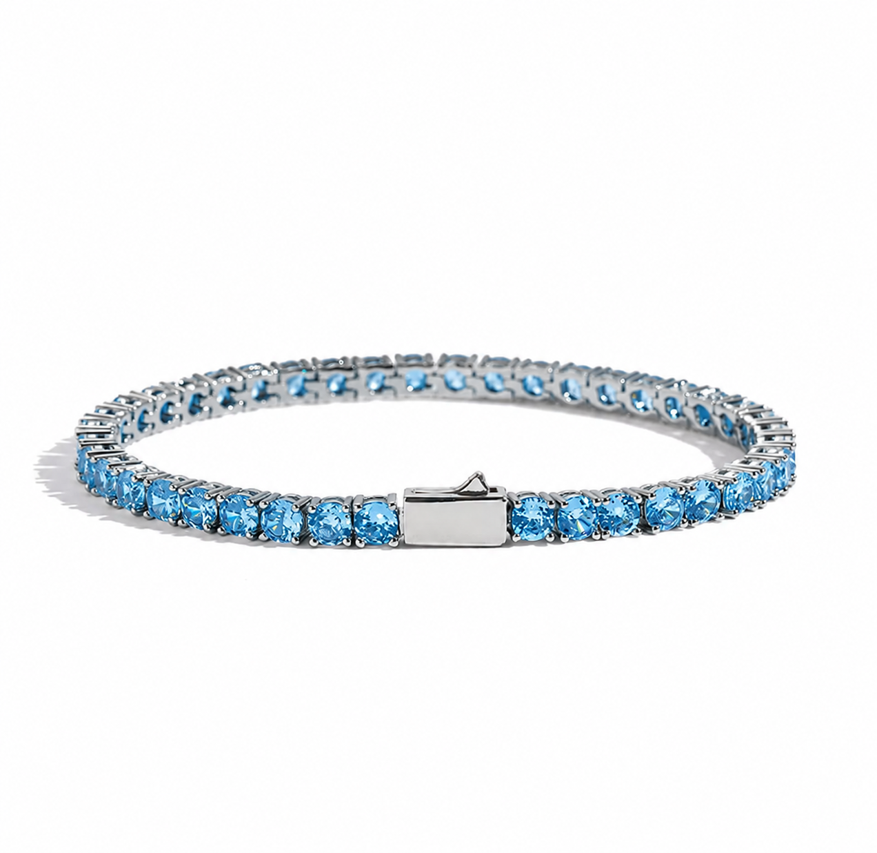 ICED BLUE TOPAZ TENNIS BRACELET