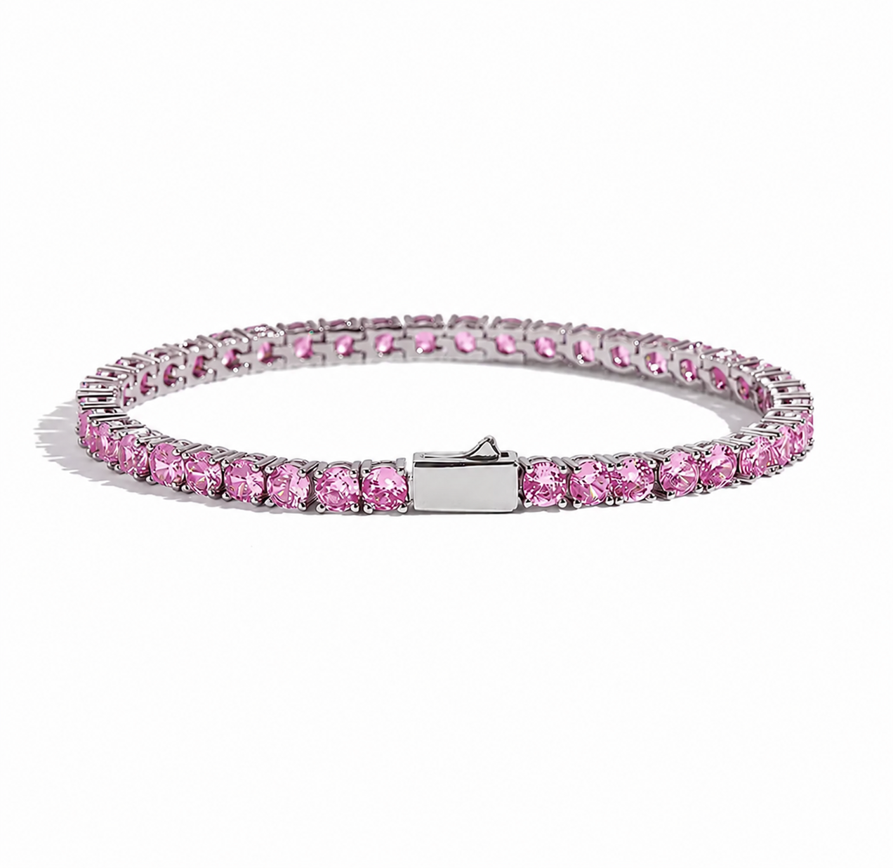 ICED PINK TENNIS BRACELET
