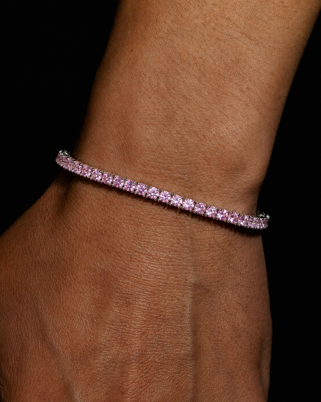 ICED PINK TENNIS BRACELET