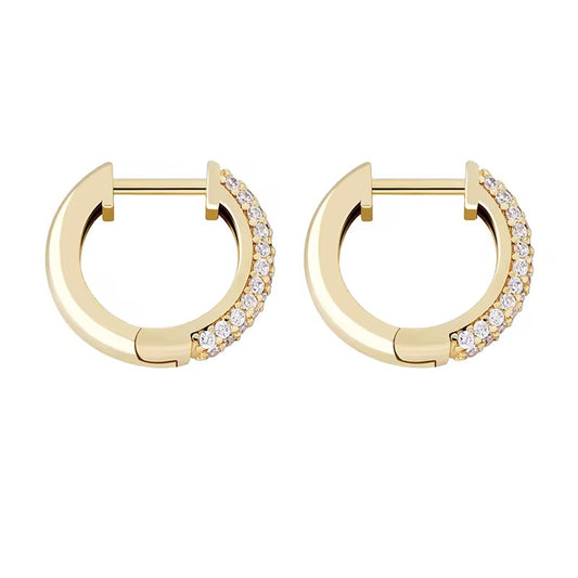 ICED HOOP EARRINGS - 925 SILVER