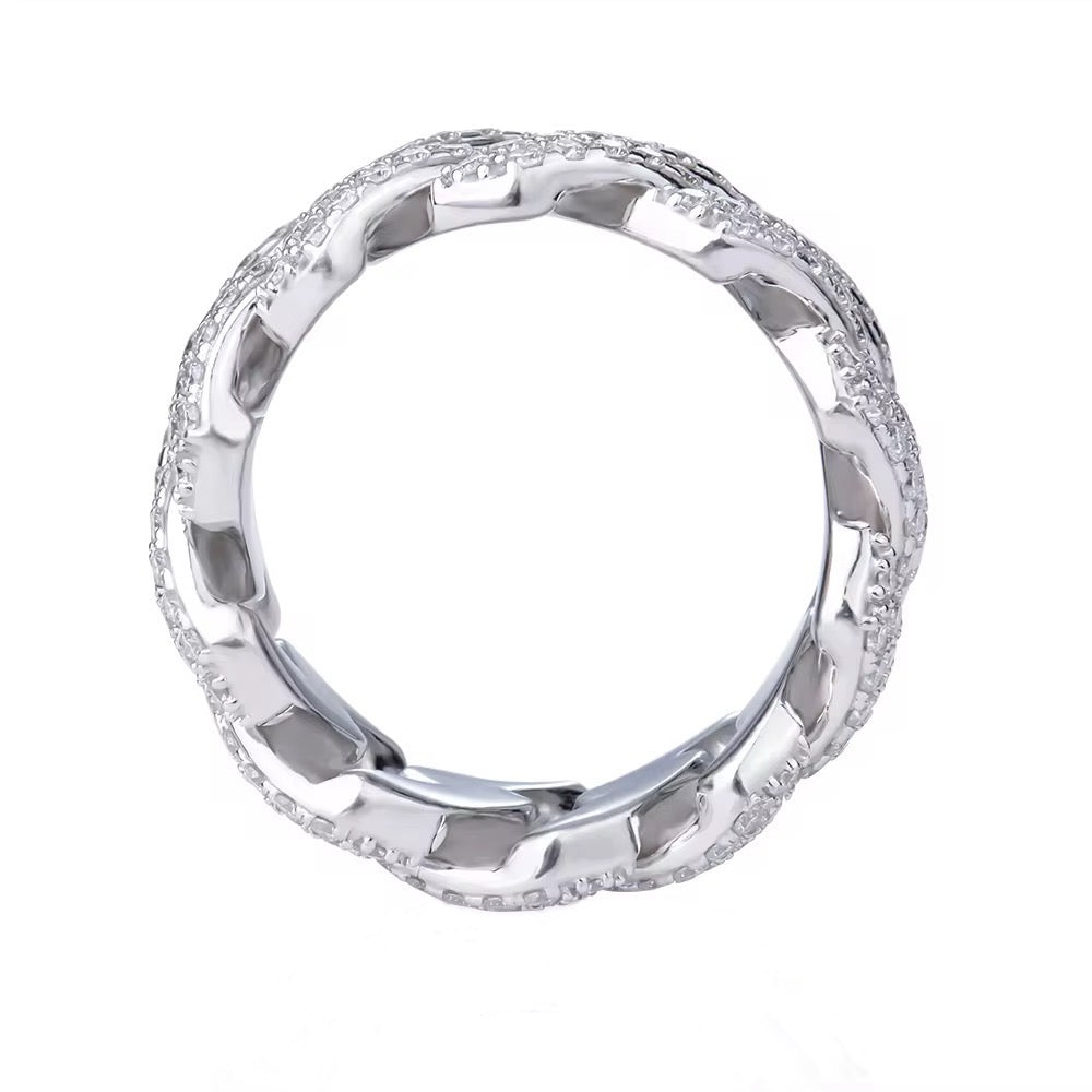 MOISSANITE CUBAN RING - 925 SILVER - VVS 1