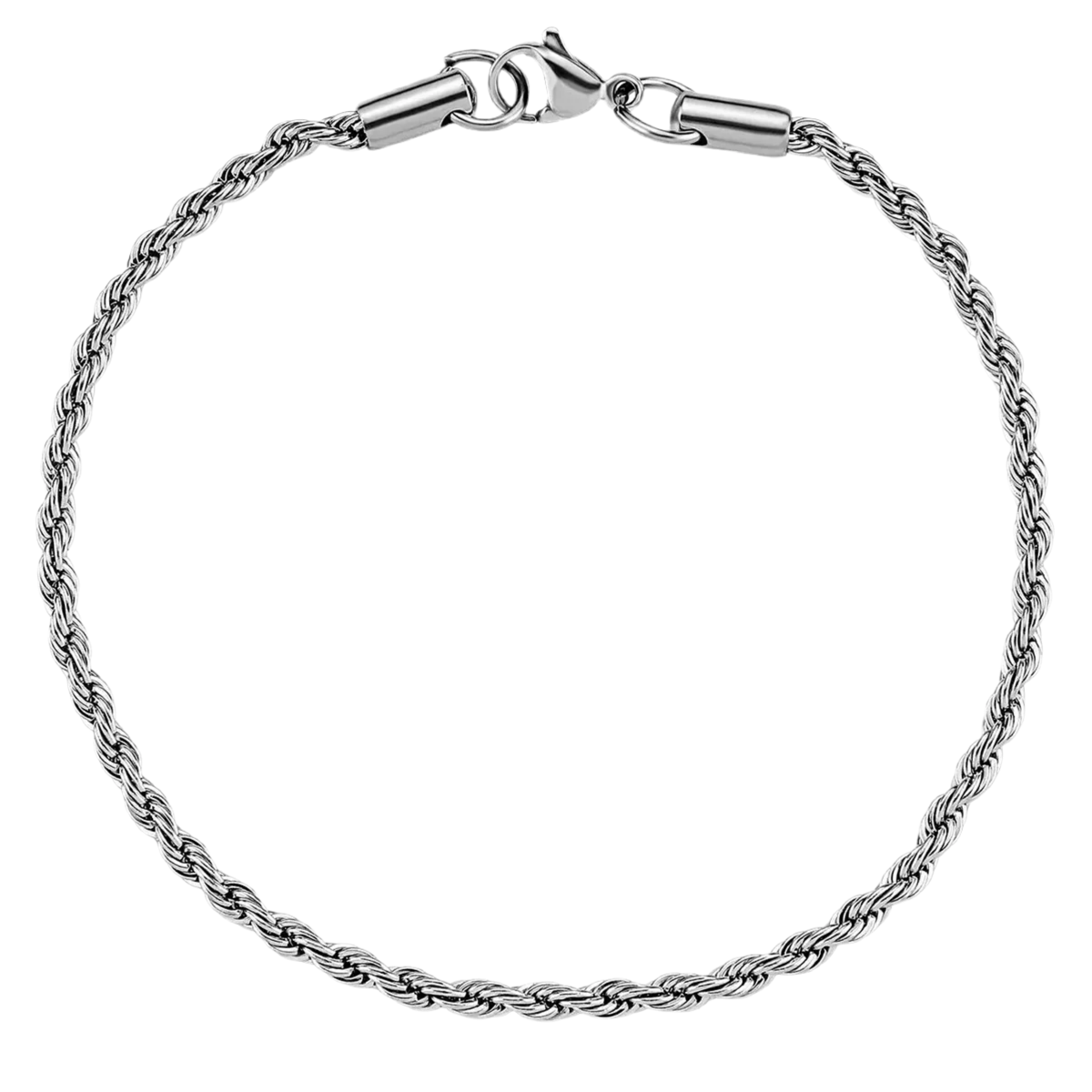 3MM ROPE BRACELET - WHITE GOLD