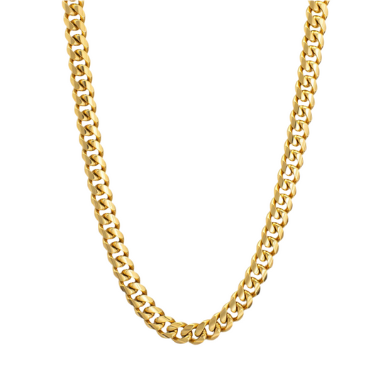 10MM MOISSANITE CUBAN CLASP CHAIN - 18k VERMEIL - VVS 1