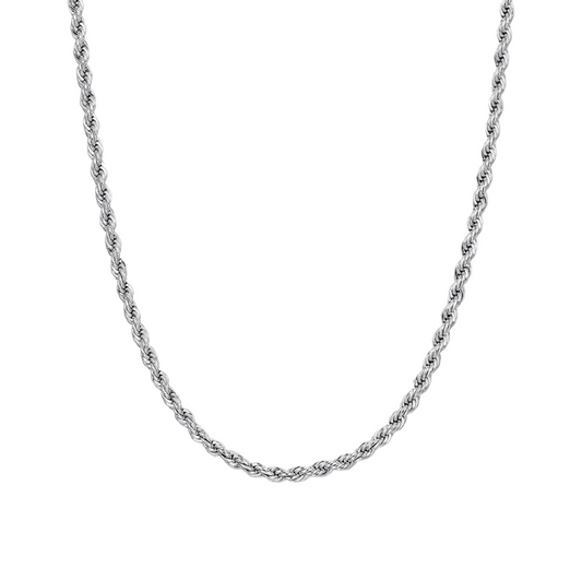 3mm ROPE CHAIN WHITE GOLD