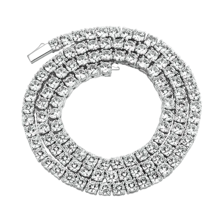 ICED TENNIS CHAIN WHITE GOLD