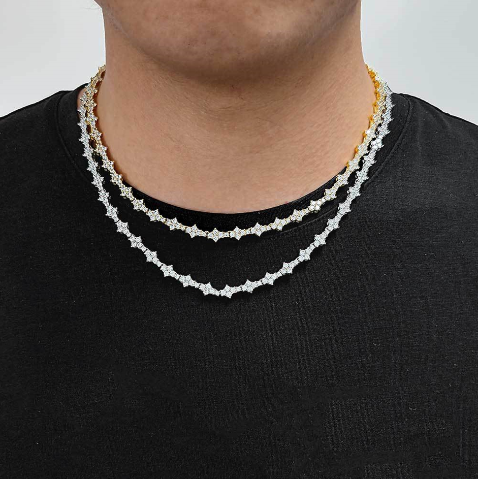 ICED FLOWER TENNIS CHAIN GOLD