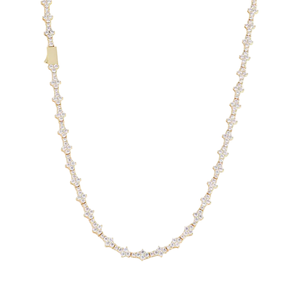 ICED FLOWER TENNIS CHAIN GOLD