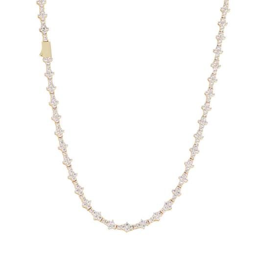 ICED FLOWER TENNIS CHAIN GOLD