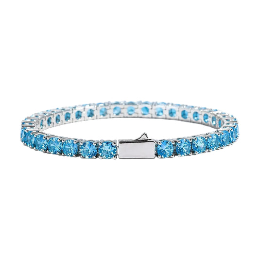 ICED BLUE TOPAZ TENNIS BRACELET