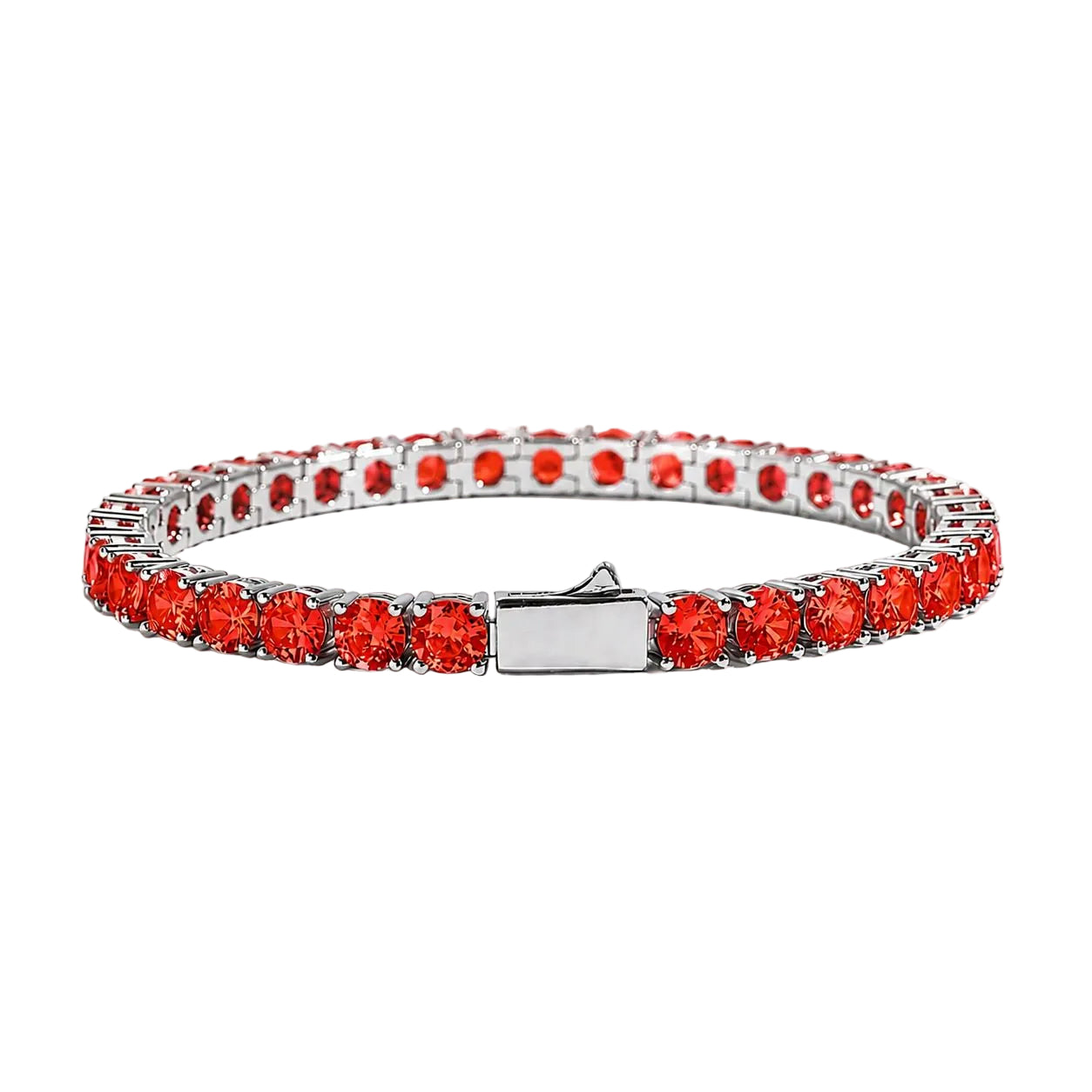 ICED ORANGE RED TENNIS BRACELET