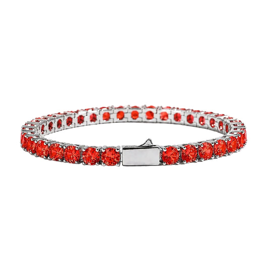 ICED ORANGE RED TENNIS BRACELET