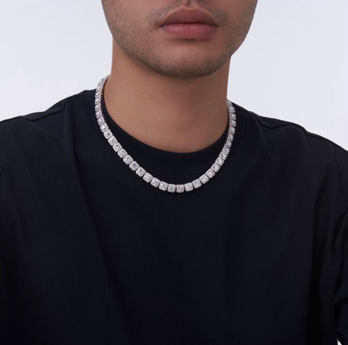 10MM ICED CLUSTERED TENNIS CHAIN