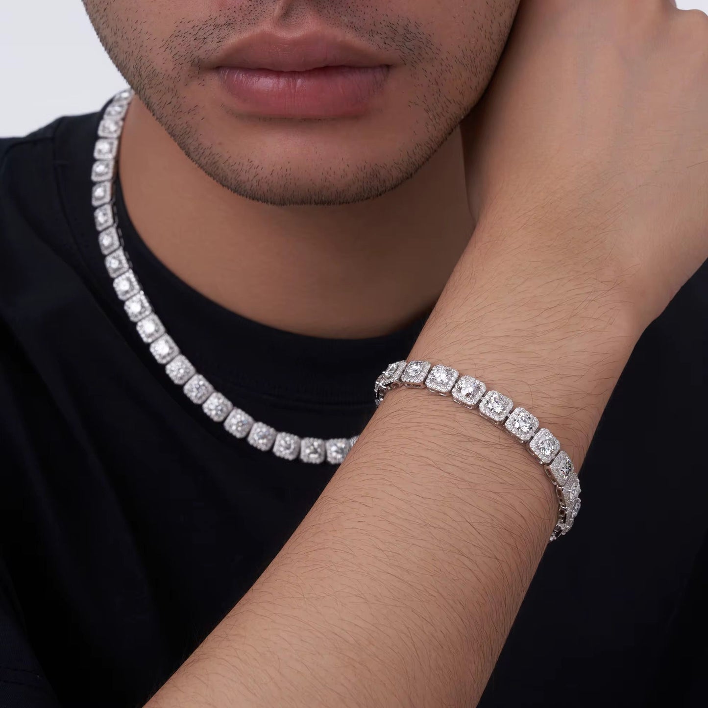 ICED CLUSTERED TENNIS BRACELET